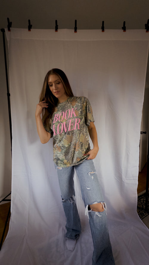 Book Lover Vintage Camo Tee