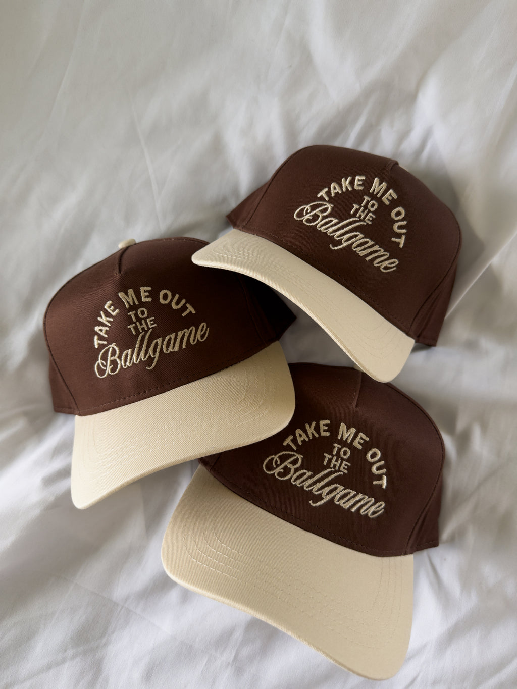 Take Me Out to the Ballgame Trucker Hat - Brown/Cream