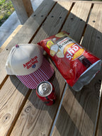 American Darling Red Stripe Trucker Hat