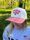 American Darling Red Stripe Trucker Hat