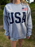 USA Crewneck - Steel Grey
