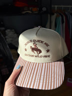 Jesus Guide Me On This Wild Ride Brown Stripe Hat