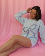 Blue Bow Crewneck