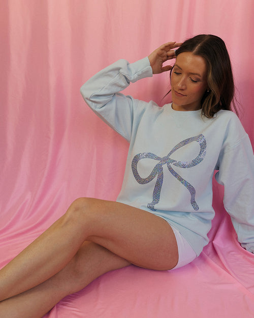 Blue Bow Crewneck