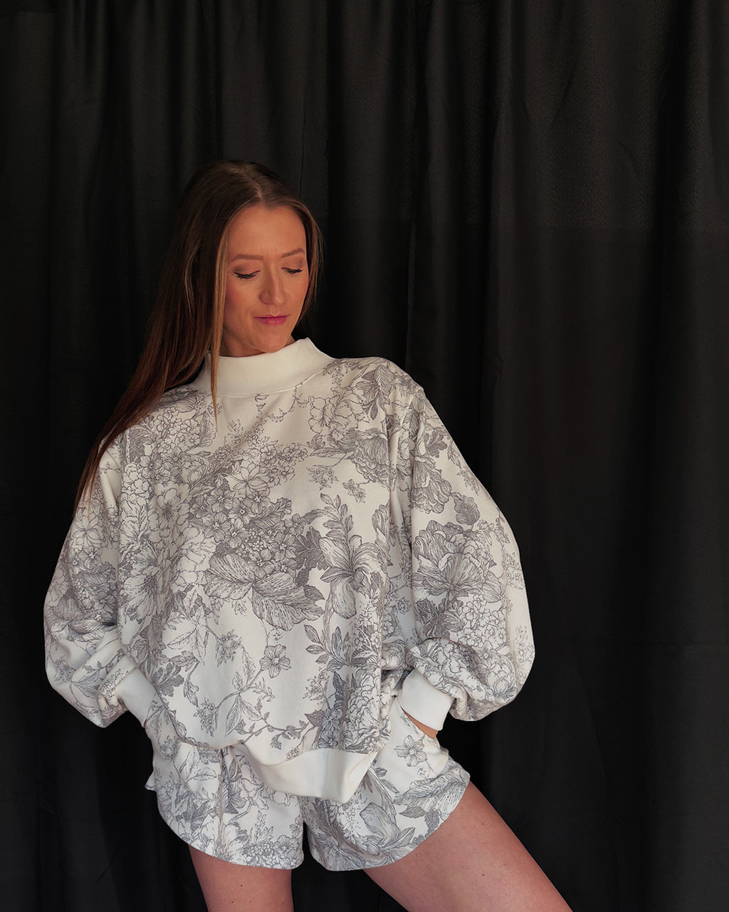 Floral Mockneck