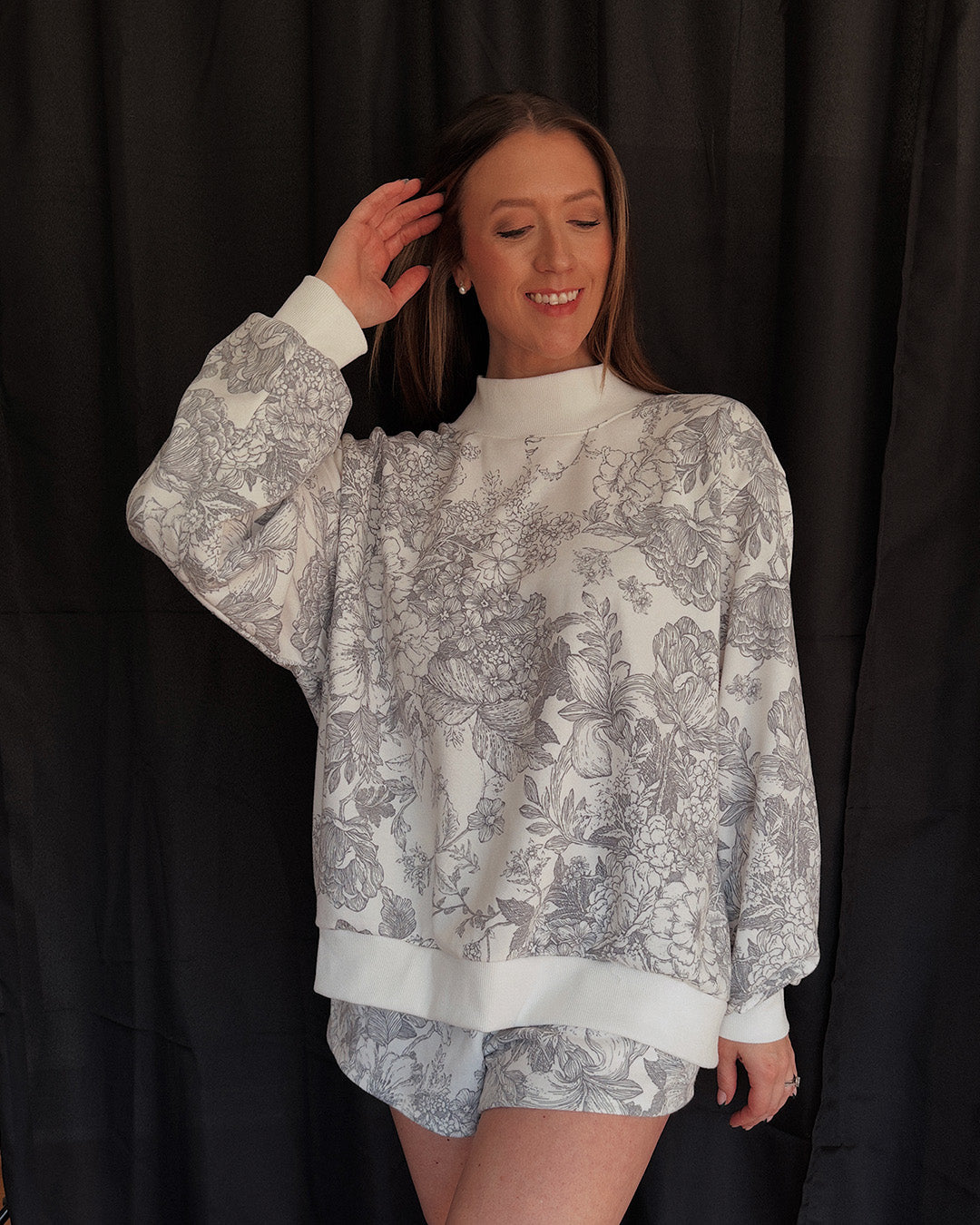 Floral Mockneck