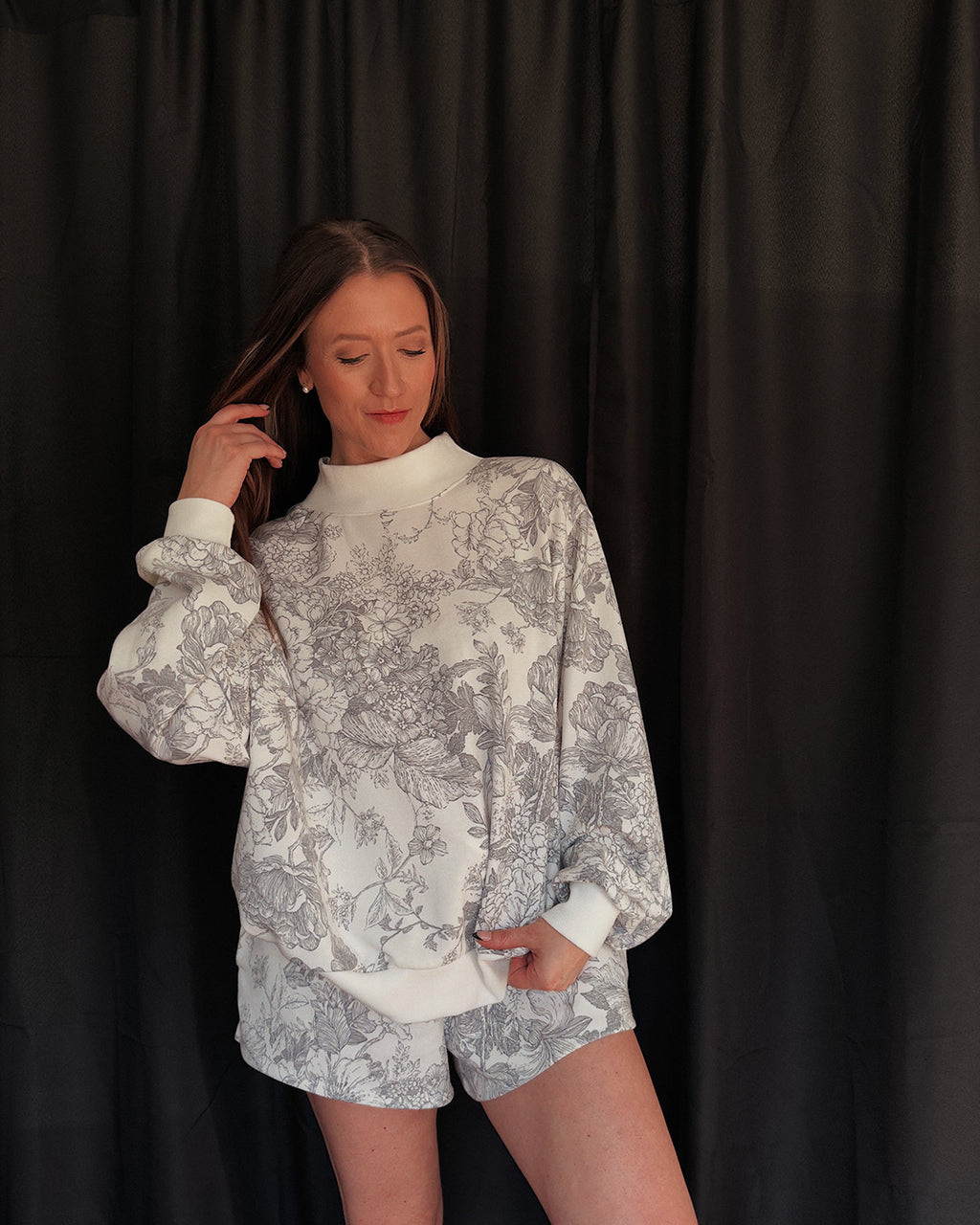 Floral Mockneck